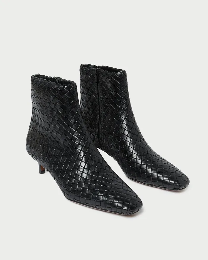 Loeffler Randall Marcella Black Woven Ankle Boot Women Boots Loeffler Randall Marcella Black Woven Ankle Boot Women Boots
