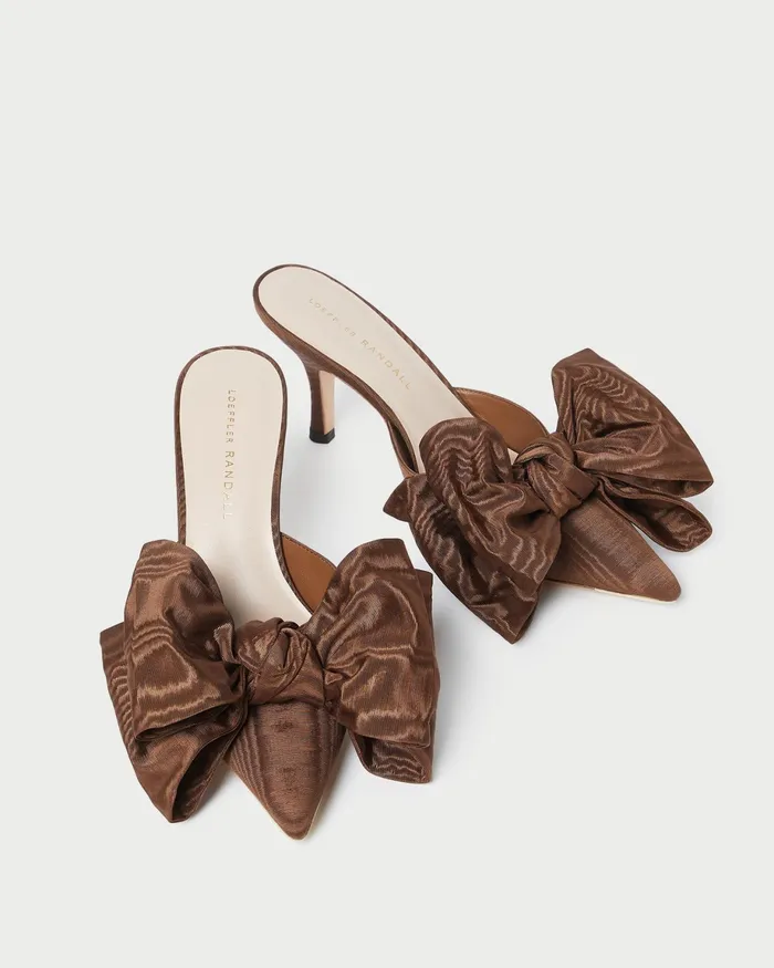 Loeffler Randall Margot Chocolate Moir Bow Mule L Pumps L Footwear Women Pumps and Mules Loeffler Randall Margot Chocolate Moir Bow Mule L Pumps L Footwear Women Pumps and Mules