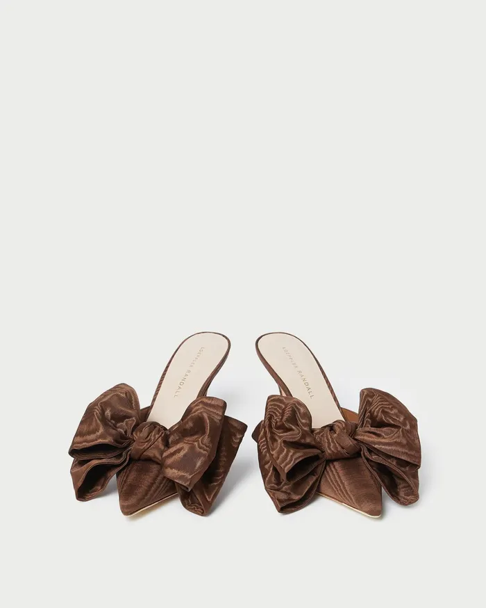 Loeffler Randall Margot Chocolate Moir Bow Mule L Pumps L Footwear Women Pumps and Mules Loeffler Randall Margot Chocolate Moir Bow Mule L Pumps L Footwear Women Pumps and Mules