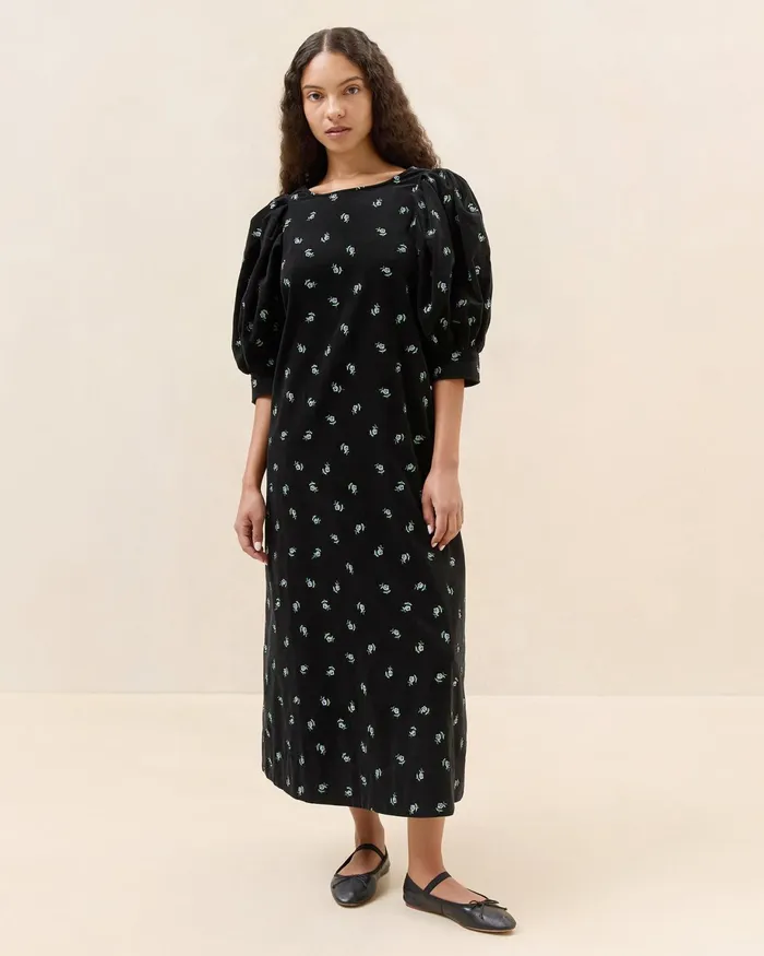 Loeffler Randall Maxwell Black Floral Dress Women Dresses