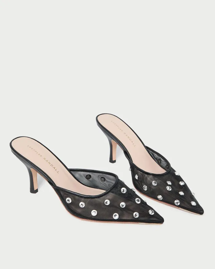 Loeffler Randall Paloma BlackCrystal Mesh Mule I Mules I Footwear Women Pumps and Mules Loeffler Randall Paloma BlackCrystal Mesh Mule I Mules I Footwear Women Pumps and Mules