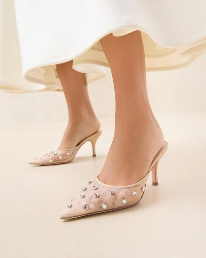 Loeffler Randall Paloma CreamCrystal Mesh Mule I Mules I Footwear Women Pumps and Mules Loeffler Randall Paloma CreamCrystal Mesh Mule I Mules I Footwear Women Pumps and Mules