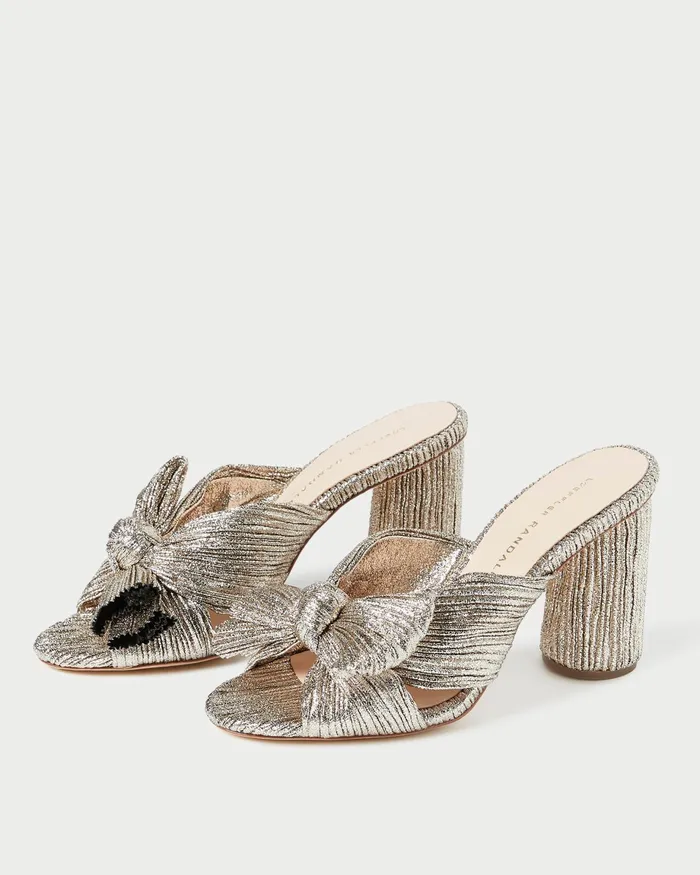 Loeffler Randall Penny Champagne Pleated Bow Heel L Heeled Sandals L Footwear Women Heeled Sandals Loeffler Randall Penny Champagne Pleated Bow Heel L Heeled Sandals L Footwear Women Heeled Sandals