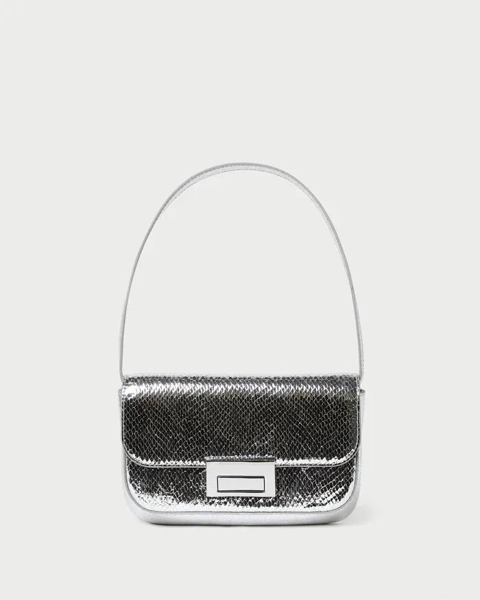 Loeffler Randall Stefania Silver Leather Baguette Bag I Shoulder Bags I Handbags Women Shoulder Bags Loeffler Randall Stefania Silver Leather Baguette Bag I Shoulder Bags I Handbags Women Shoulder Bags
