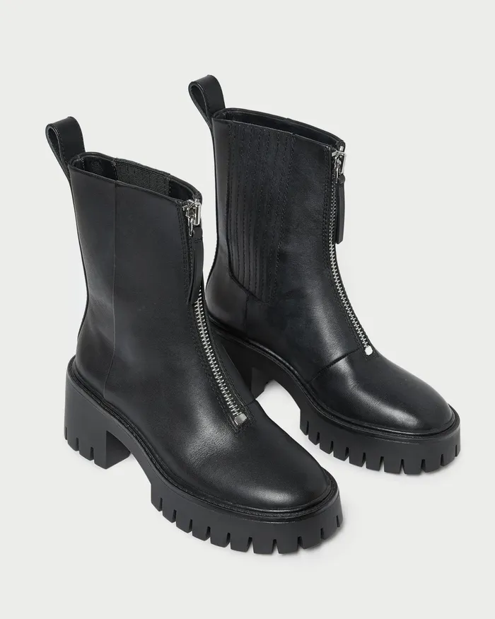 Loeffler Randall Trixie Black Leather Zip Boot Women Boots Loeffler Randall Trixie Black Leather Zip Boot Women Boots