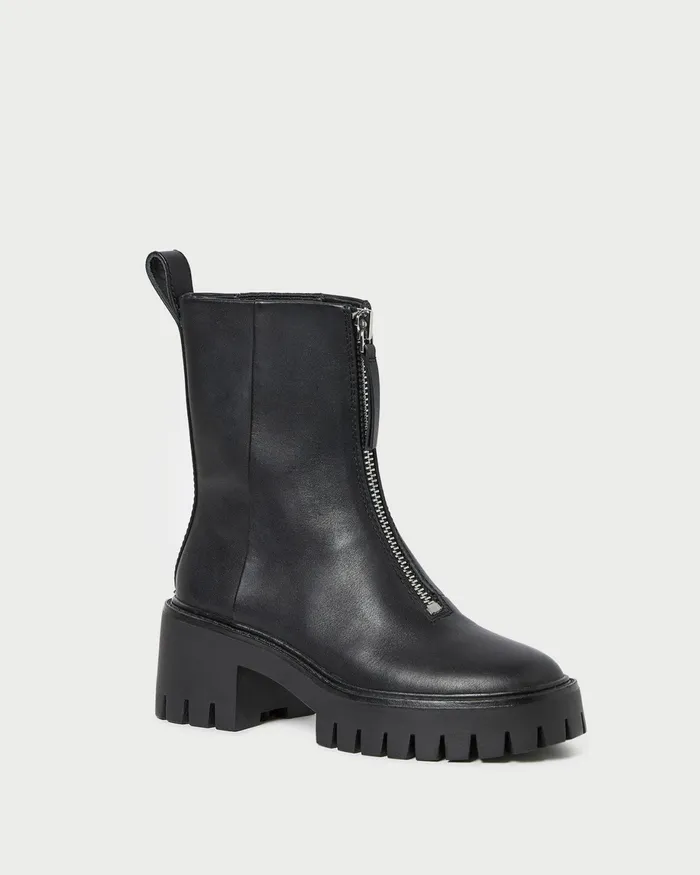Loeffler Randall Trixie Black Leather Zip Boot Women Boots Loeffler Randall Trixie Black Leather Zip Boot Women Boots