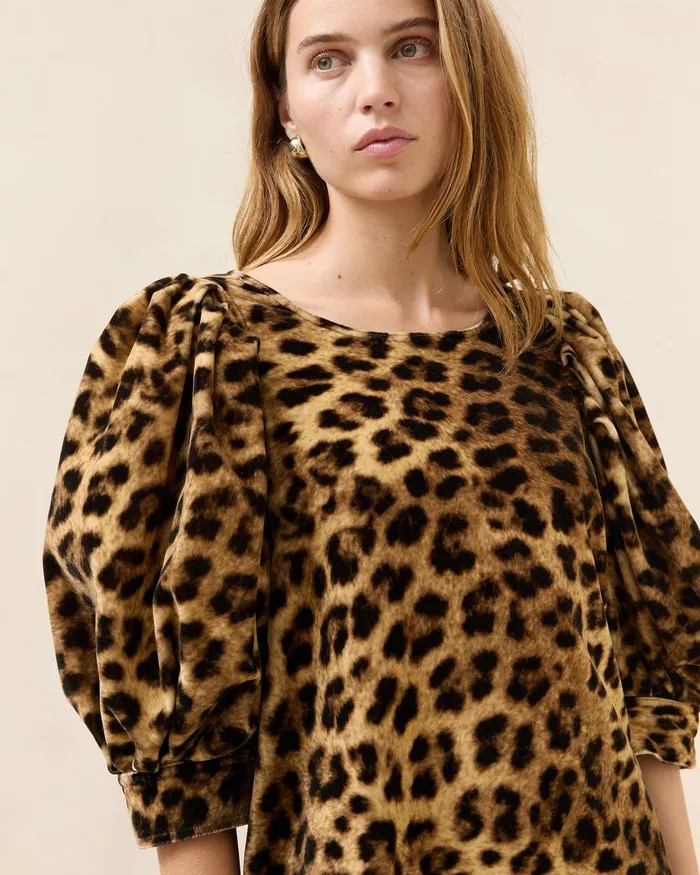 Loeffler Randall Willy Leopard Velvet Mini Dress Women Dresses Loeffler Randall Willy Leopard Velvet Mini Dress Women Dresses