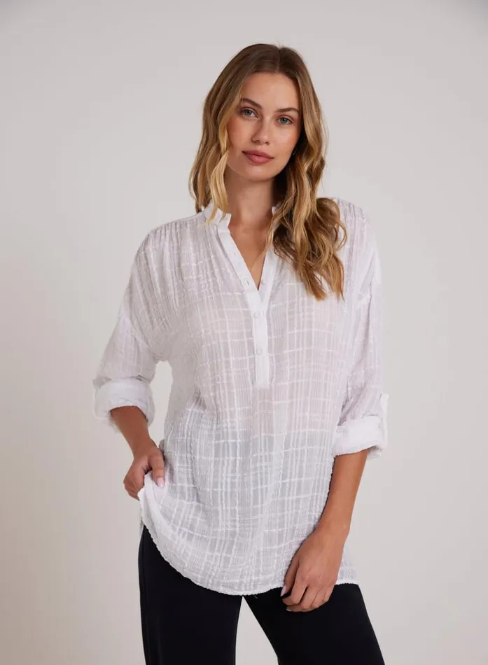 Long Sleeve Shirred Pullover 8211 White Women Bella Dahl Button Down