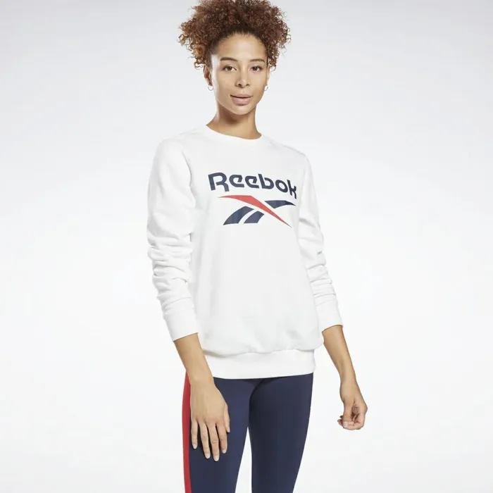 Loungewear Womens Reebok Identity Logo French Terry Crew Sweatshirt White