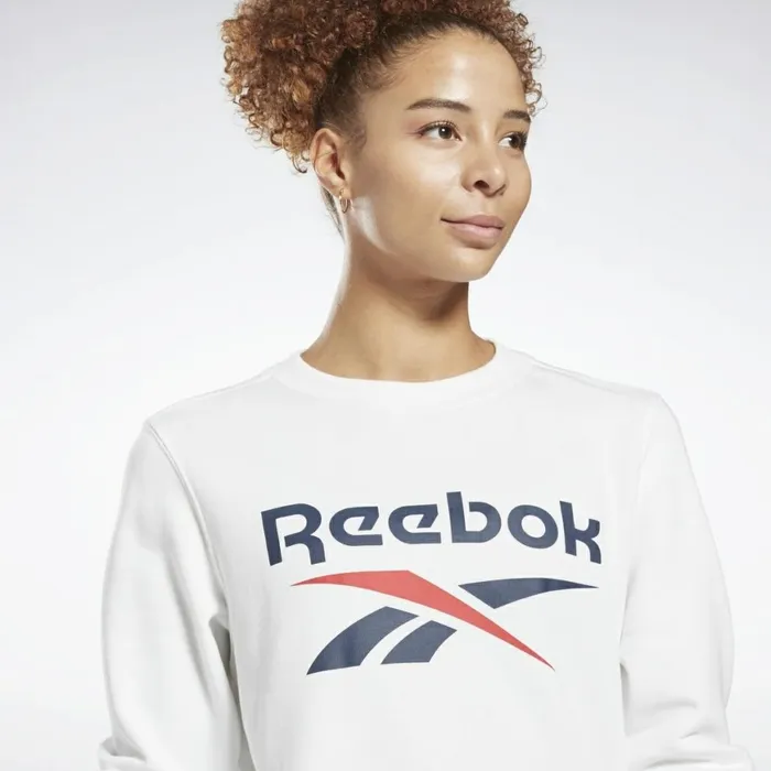 Loungewear Womens Reebok Identity Logo French Terry Crew Sweatshirt White