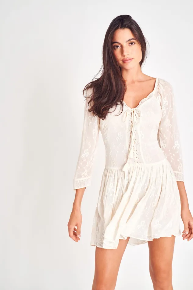 LoveShackFancy Dresses Womens Deeba Mini Dress CREAM