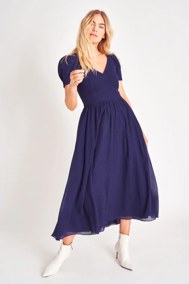 LoveShackFancy Dresses Womens Hutchinson Midi Dress MIDNIGHT