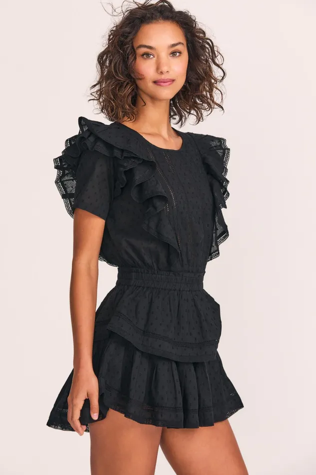 LoveShackFancy Dresses Womens Natasha Mini Dress 8211 BLACK BLACK 8211 BLACK LoveShackFancy Dresses Womens Natasha Mini Dress 8211 BLACK BLACK 8211 BLACK
