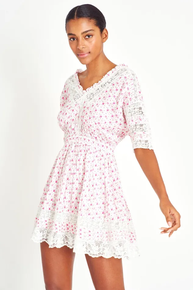 LoveShackFancy Dresses Womens Newton Mini Dress POPPY PINK