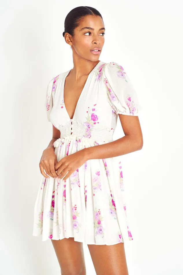 LoveShackFancy Dresses Womens Ophinia Mini Dress SPANISH LAVENDER