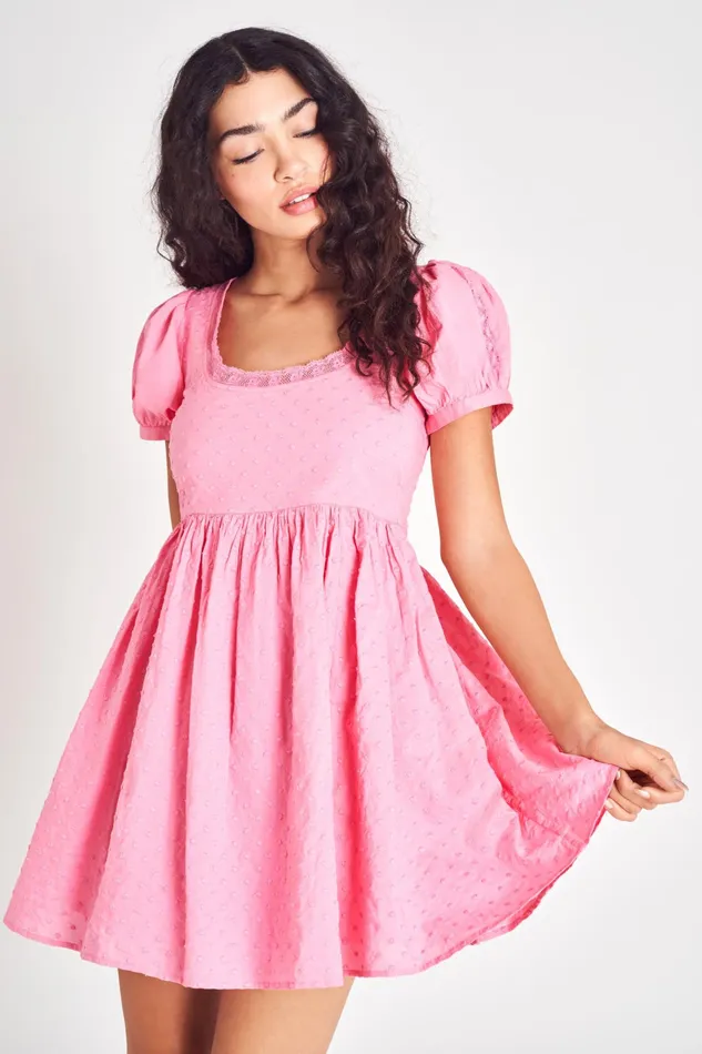 LoveShackFancy Dresses Womens Raleigh Mini Dress VIVID PINK