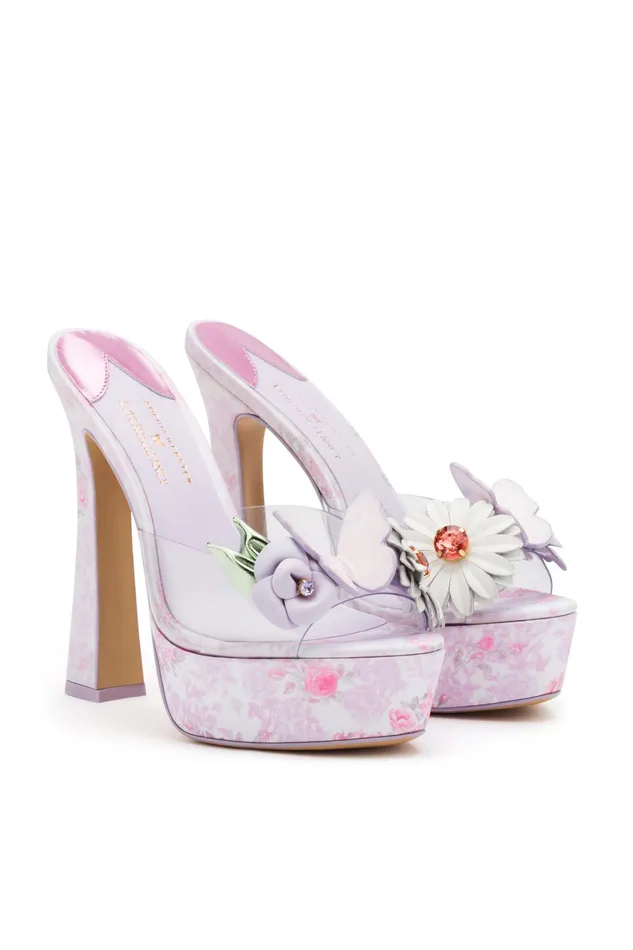 LoveShackFancy Shoes Womens LoveShackFancy X Sophia Webster Wildflower Platform Mule LILAC CRUSH LoveShackFancy Shoes Womens LoveShackFancy X Sophia Webster Wildflower Platform Mule LILAC CRUSH