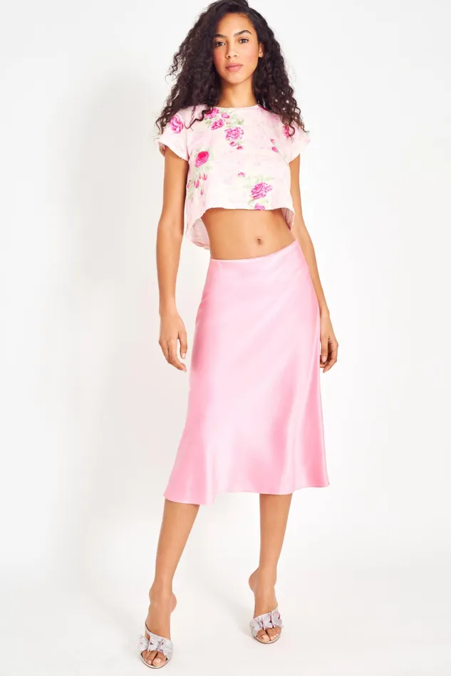 LoveShackFancy Skirts Womens Aldrin Silk Midi Skirt 8211 SWEET PINK SWEET PINK 8211 SWEET PINK LoveShackFancy Skirts Womens Aldrin Silk Midi Skirt 8211 SWEET PINK SWEET PINK 8211 SWEET PINK