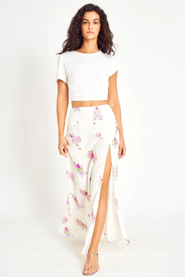 LoveShackFancy Skirts Womens Ziggy Maxi Skirt SPANISH LAVENDER
