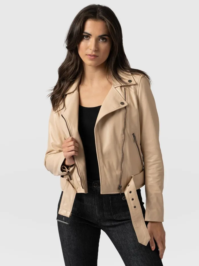 Luther Leather Jacket 8211 Nude Nude Women Saint And Sofia Coats and Jackets