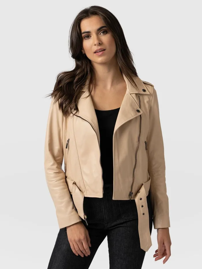 Luther Leather Jacket 8211 Nude Nude Women Saint And Sofia Coats and Jackets