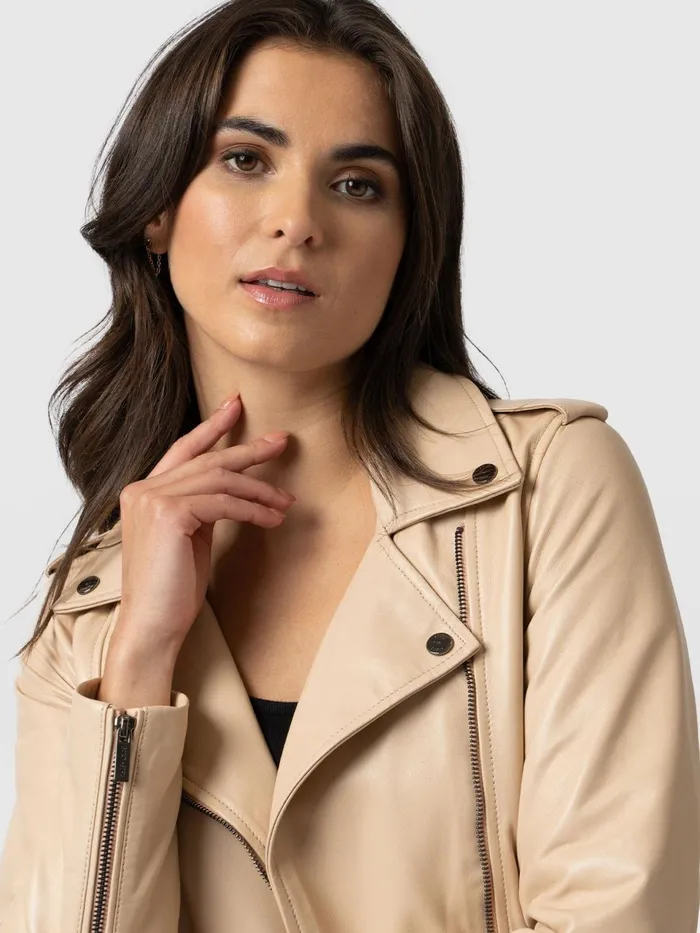 Luther Leather Jacket 8211 Nude Nude Women Saint And Sofia Coats and Jackets