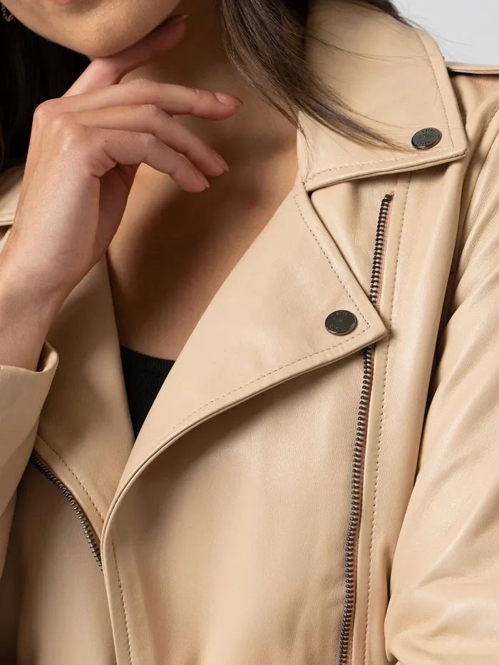 Luther Leather Jacket 8211 Nude Nude Women Saint And Sofia Coats and Jackets