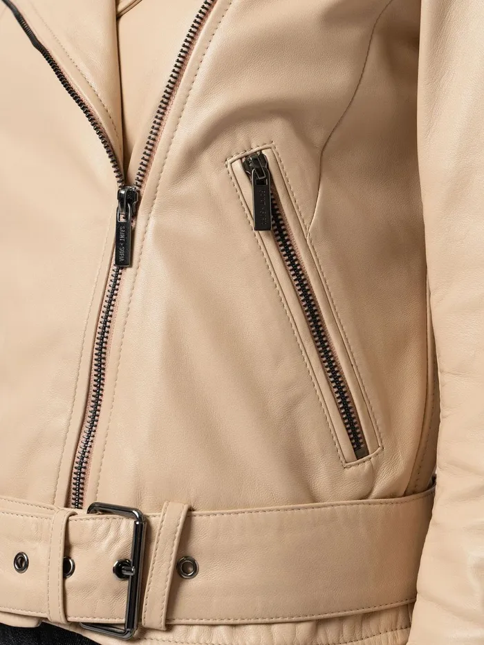 Luther Leather Jacket 8211 Nude Nude Women Saint And Sofia Coats and Jackets