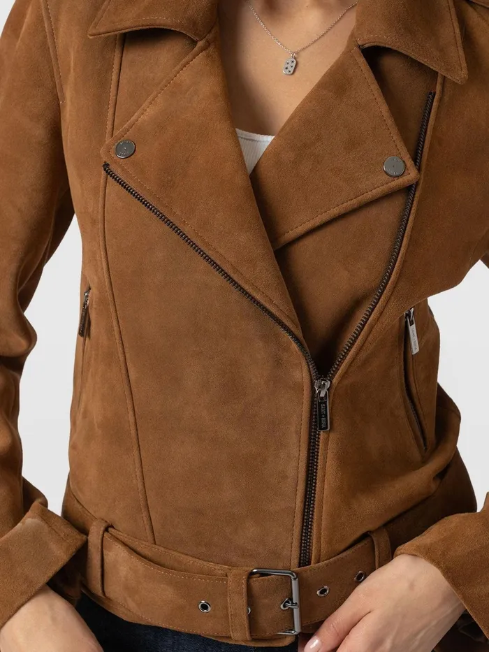 Luther Suede Jacket 8211 Camel Camel Women Saint And Sofia Coats and Jackets