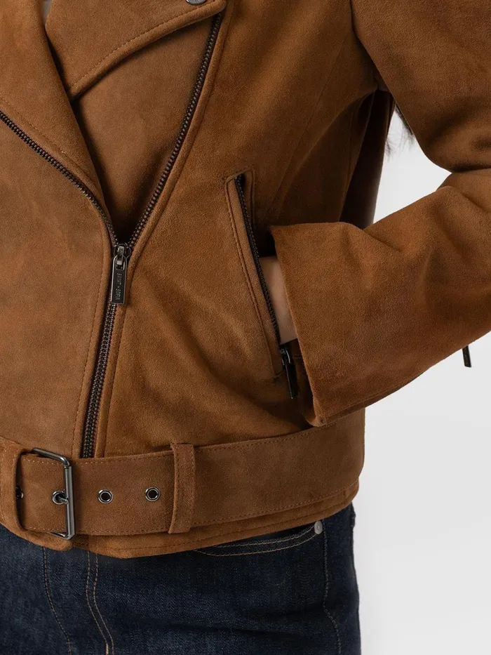 Luther Suede Jacket 8211 Camel Camel Women Saint And Sofia Coats and Jackets