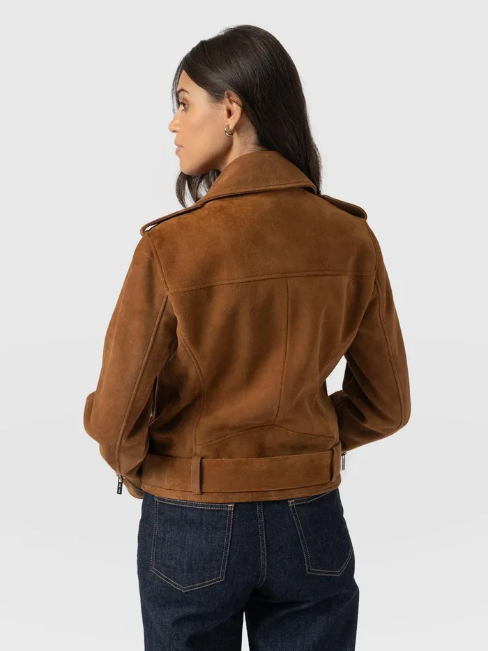 Luther Suede Jacket 8211 Camel Camel Women Saint And Sofia Coats and Jackets