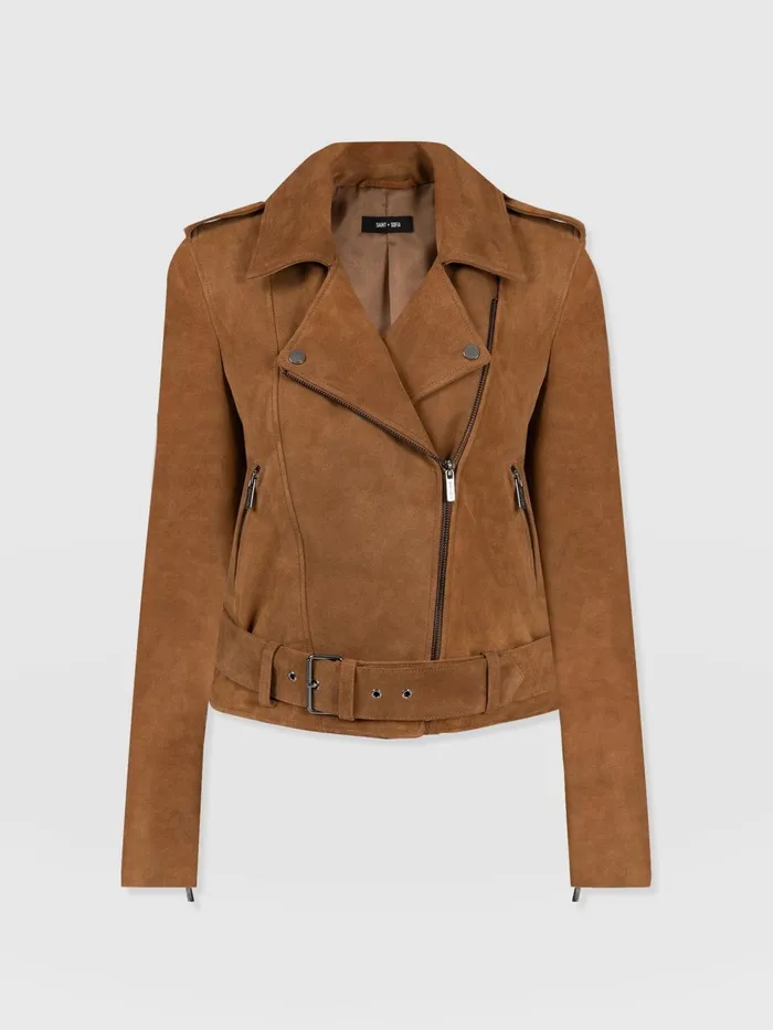 Luther Suede Jacket 8211 Camel Camel Women Saint And Sofia Coats and Jackets