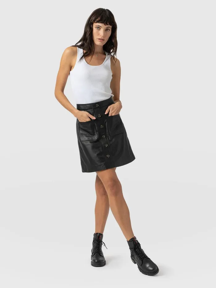 Luther Suede Mini 8211 Black Black Women Saint And Sofia Skirts