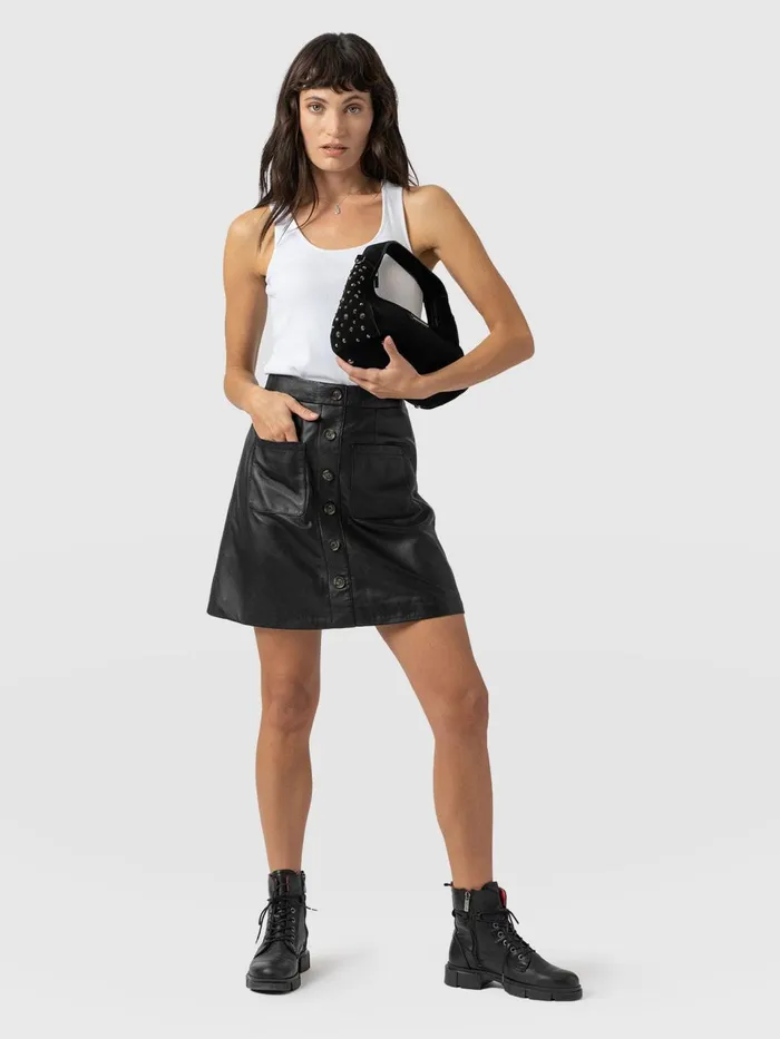 Luther Suede Mini 8211 Black Black Women Saint And Sofia Skirts