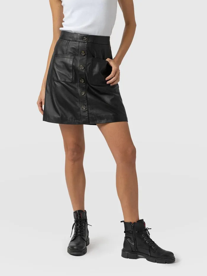 Luther Suede Mini 8211 Black Black Women Saint And Sofia Skirts