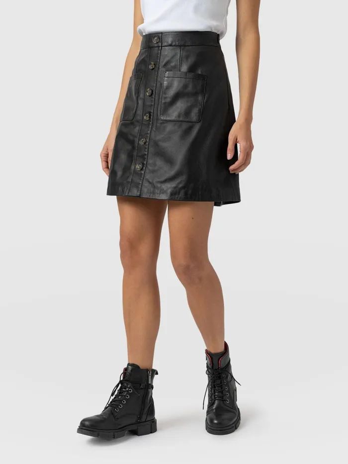Luther Suede Mini 8211 Black Black Women Saint And Sofia Skirts