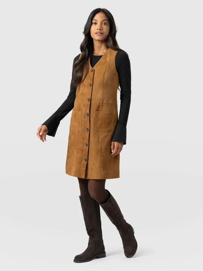 Luther Suede Mini Dress 8211 Camel Camel Women Saint And Sofia Dresses