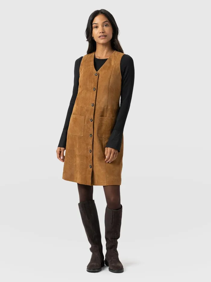 Luther Suede Mini Dress 8211 Camel Camel Women Saint And Sofia Dresses