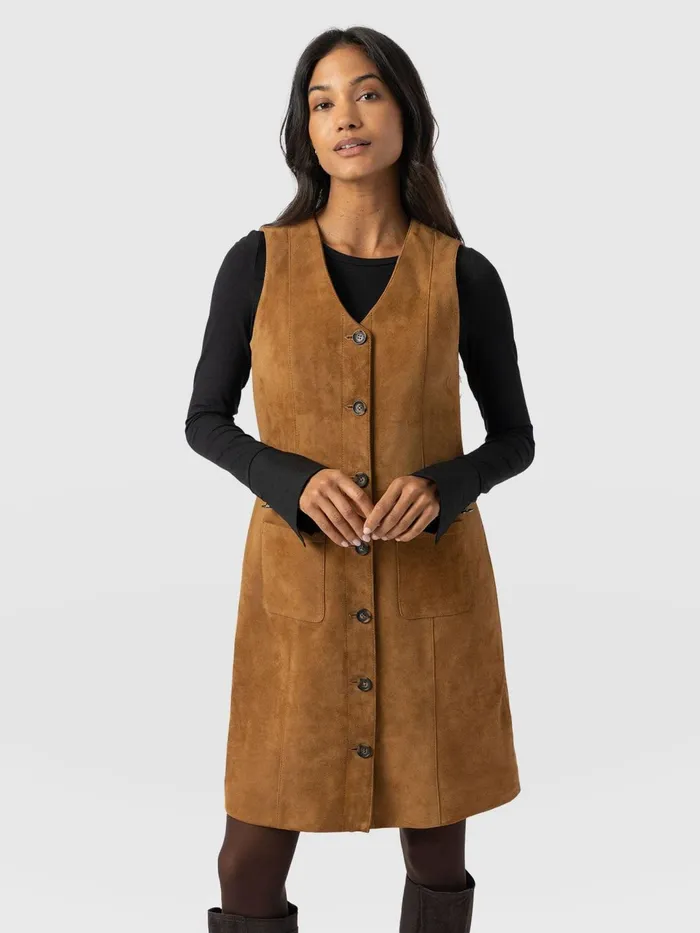 Luther Suede Mini Dress 8211 Camel Camel Women Saint And Sofia Dresses