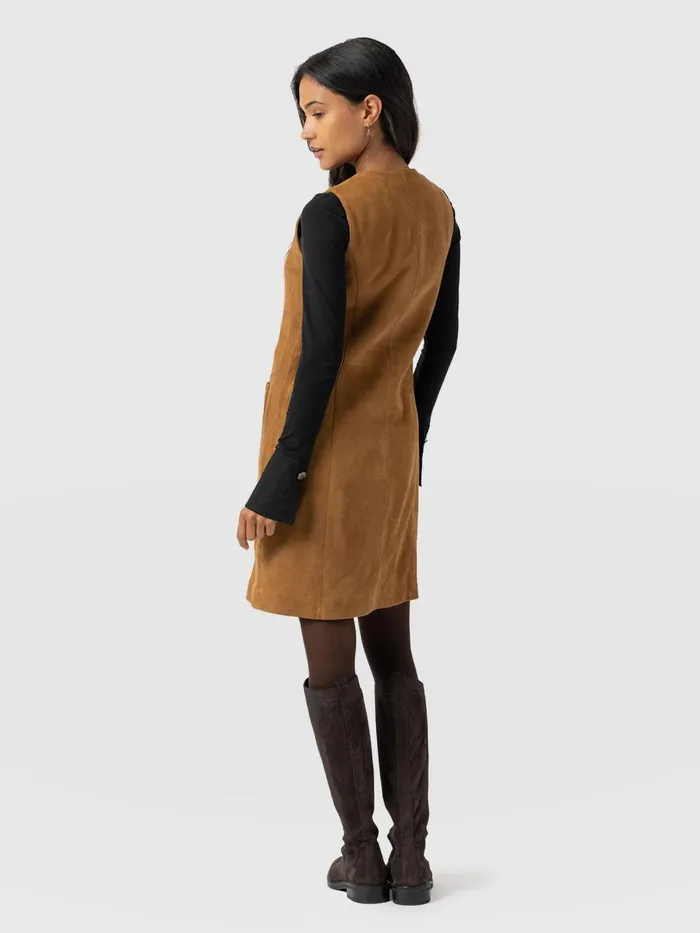 Luther Suede Mini Dress 8211 Camel Camel Women Saint And Sofia Dresses