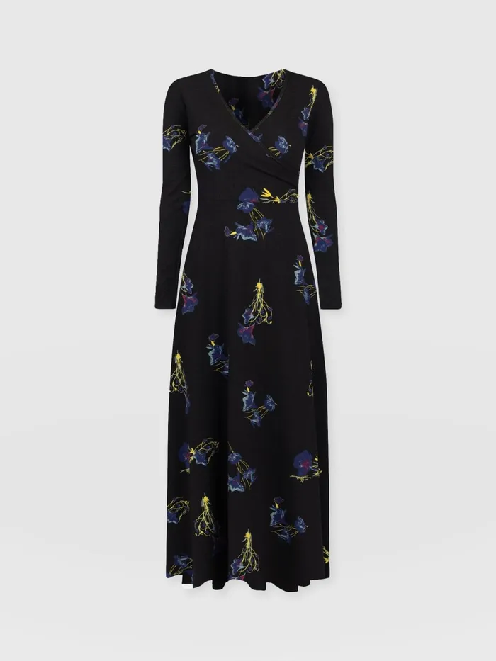 Maggie Wrap Midi Dress 8211 Blue Lily Gardens Blue Lily Gardens Women Saint And Sofia Dresses