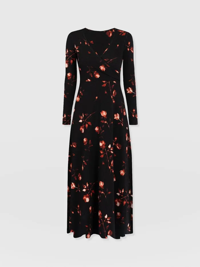 Maggie Wrap Midi Dress 8211 Dark Roses Dark Roses Women Saint And Sofia Dresses