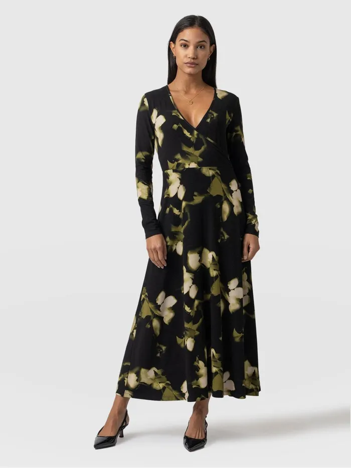 Maggie Wrap Midi Dress 8211 Green Aurora Green Aurora Women Saint And Sofia Dresses Maggie Wrap Midi Dress 8211 Green Aurora Green Aurora Women Saint And Sofia Dresses