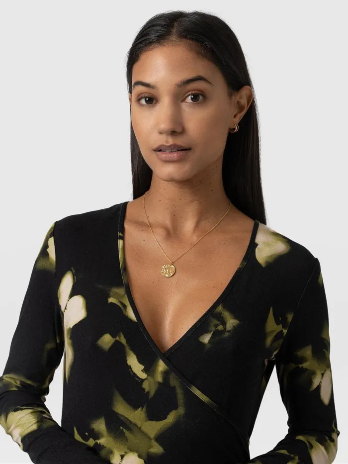 Maggie Wrap Midi Dress 8211 Green Aurora Green Aurora Women Saint And Sofia Dresses