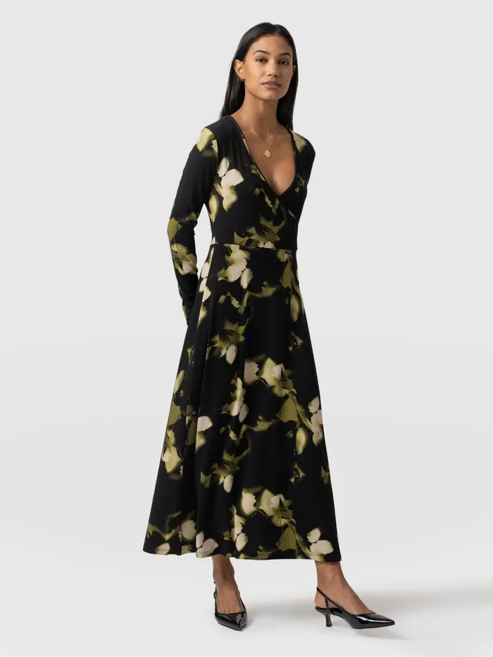 Maggie Wrap Midi Dress 8211 Green Aurora Green Aurora Women Saint And Sofia Dresses