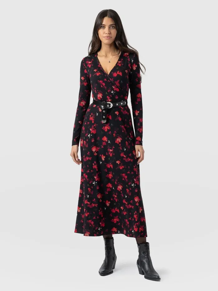 Maggie Wrap Midi Dress 8211 Pink Aurora Pink Aurora Women Saint And Sofia Dresses