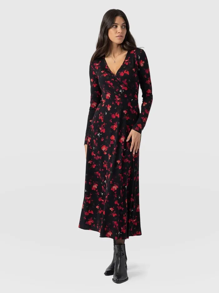 Maggie Wrap Midi Dress 8211 Pink Aurora Pink Aurora Women Saint And Sofia Dresses