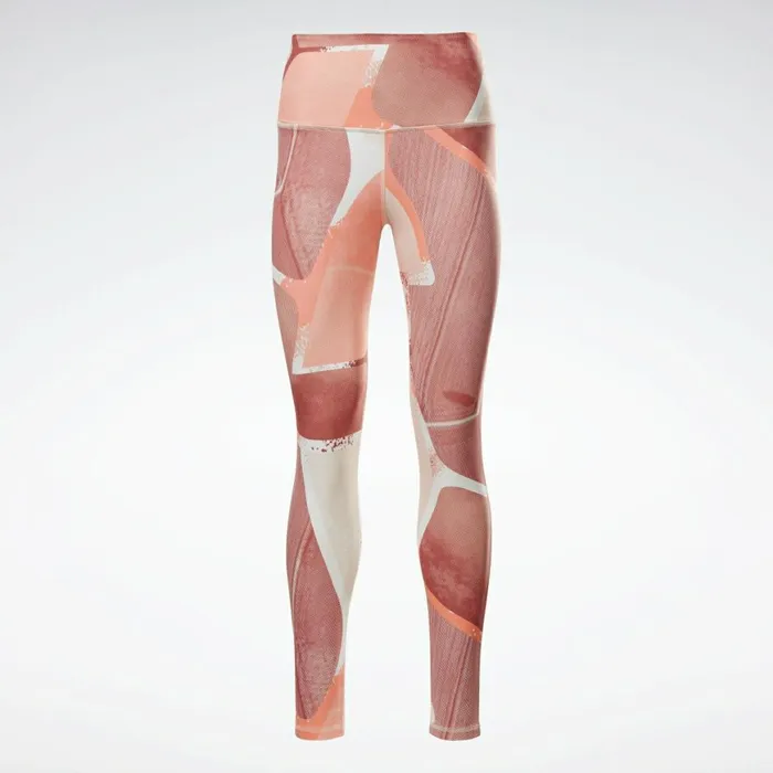 Matching Sets Womens Reebok Lux Bold HighRise Leggings Orange Flare