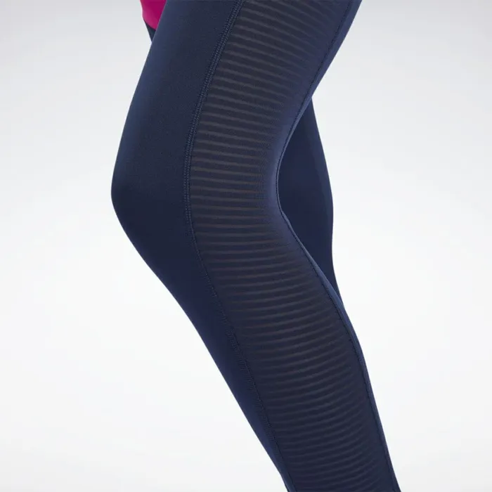 Matching Sets Womens Reebok Workout Ready Mesh Leggings Vector Navy