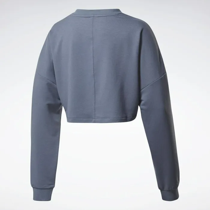 Maternity Womens Reebok Studio Maternity Cropped Long Sleeve Top Smoky Indigo